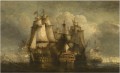 Hendrik Frans Schaefels Belagerung von Flushing von einem englischen Geschwader Seeschlacht